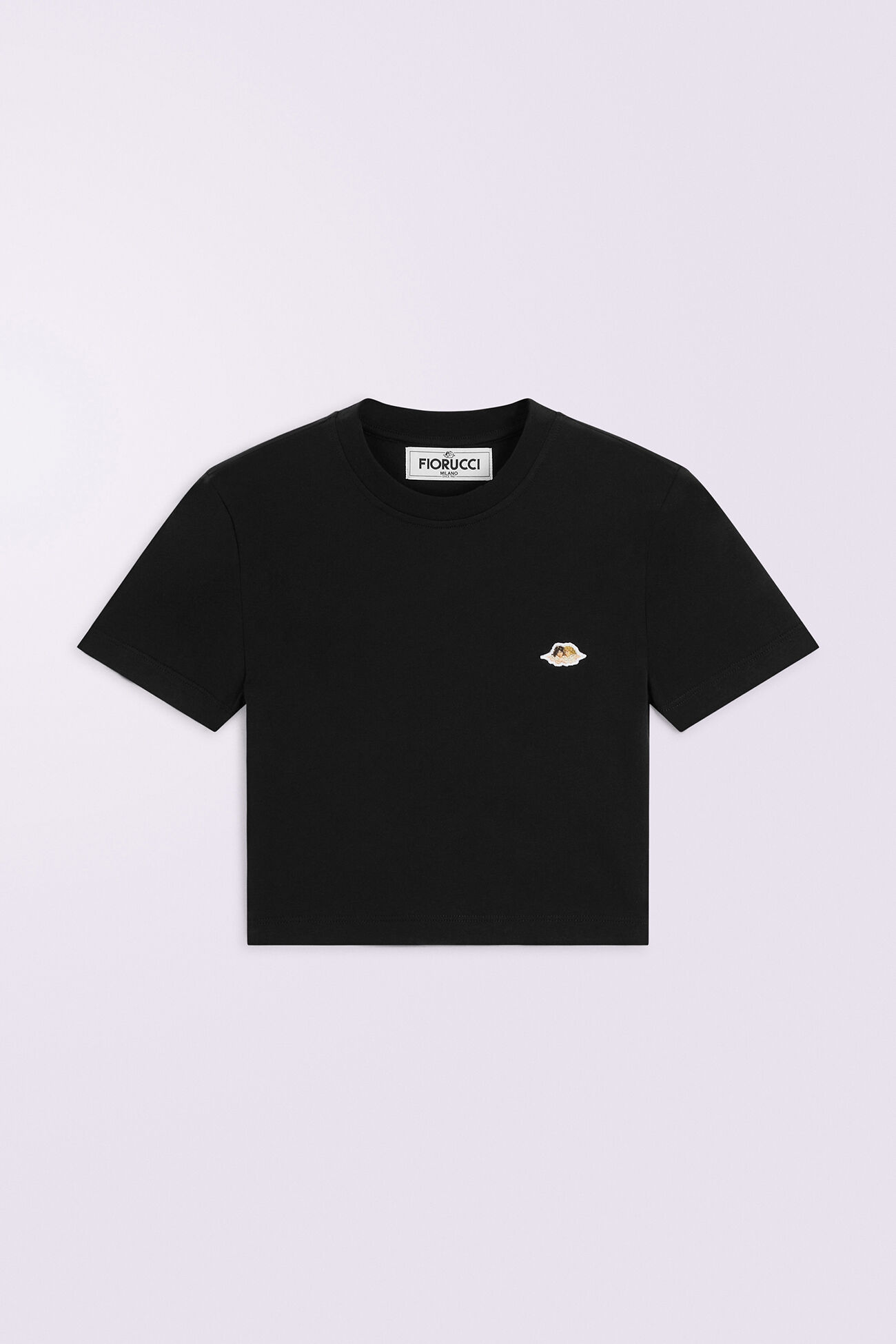 Angels Patch Cropped T-Shirt Black